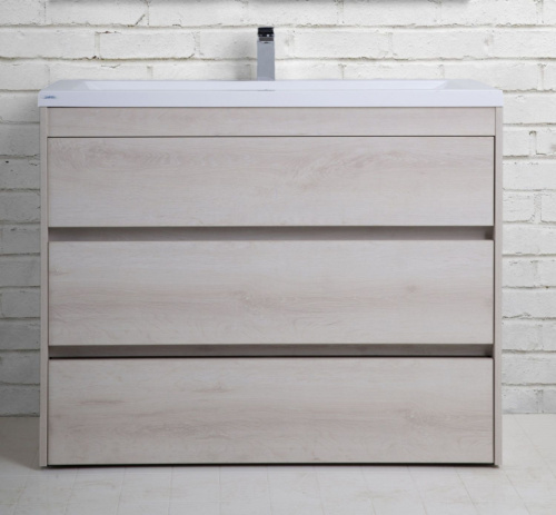 Тумба под раковину Art&Max FAMILY Family-1000-3C-PIA-PB 100х48х85 напольная цвет бежевый - фото 2