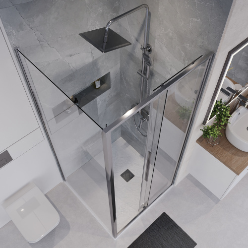 Душевой уголок Niagara Nova NG-64-9A-A90-34 90х90 стекло прозрачное профиль хром глянцевый без поддона - фото 5