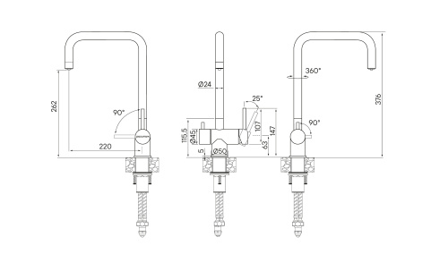 Смеситель для кухни Paulmark WETTER We213030-BG на раковину брашированное золото - фото 5