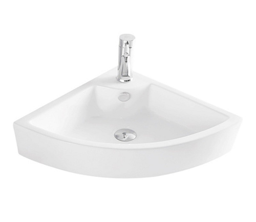 Раковина из санфаянса CeramaLux 9067B 33х33 подвесная цвет белый 1 отверстие под смеситель - фото 4