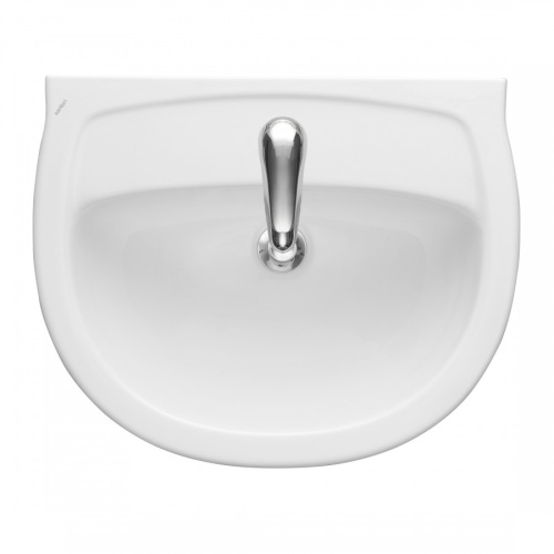 Раковина из сантехнического фарфора Santeri Версия 131115S0011B0 46х57 подвесная цвет белый 1 отверстие под смеситель - фото 2