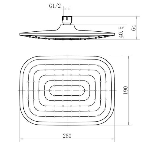 Верхний душ Fashun A057-7 черный/хром - фото 3