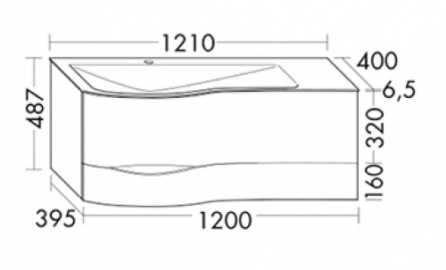 Тумба с раковиной Burgbad Sinea SFFQ121L F2800 G0165 C0001*1 121х47х48 подвесная цвет белый глянцевый - фото 2