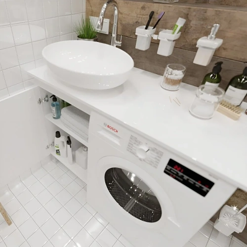 Столешница 1MarKa Wash Ц0000004097 110х50 накладная цвет белый глянцевый - фото 5