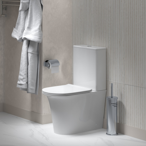 Унитаз напольный с бачком Grossman Galaxy GR-4469S белый глянцевый с сиденьем безободковый каскадный смыв - фото 5