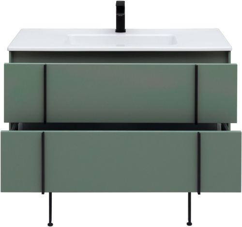 Тумба под раковину Allen Brau Reality 1.32007.CGM 100х46х50 подвесная цвет зеленый/серый - фото 5