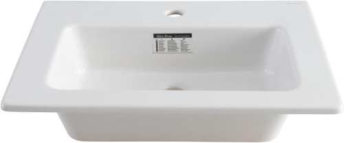 Раковина керамическая Allen Brau Fantasy 4.11023.20 62х47 полувстраиваемая цвет белый 1 отверстие под смеситель - фото 3
