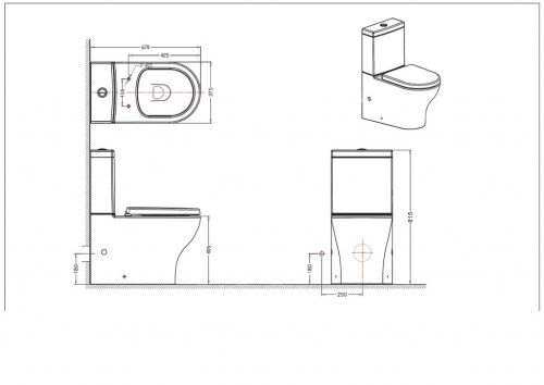 Чаша унитаза напольная Bravat Rael CX01016UW-PA-RUS цвет белый с сиденьем микролифт без бачка душевой смыв - фото 2