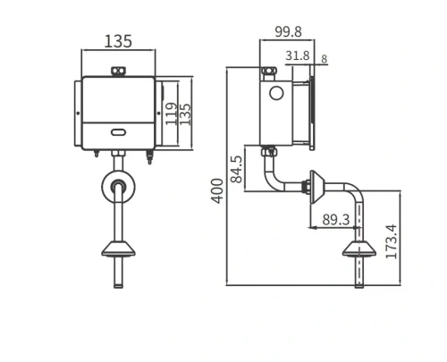 Сенсорная клавиша смыва для писсуара Arrow AG7107AB цвет черный - фото 5