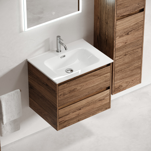 Тумба под раковину Sancos Libra LB60ECH 59х45х50 подвесная цвет дуб чарльстон - фото 5