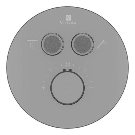 Смеситель для душа Vincea VSCV-322T-MGM встраиваемый в стену вороненая сталь с термостатом