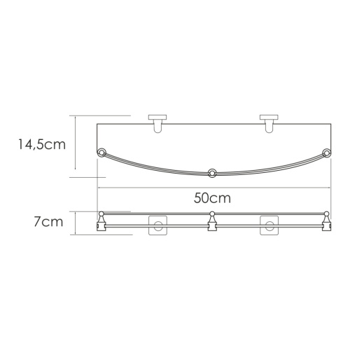 Полка в ванную комнату WasserKRAFT 8744 - фото 3