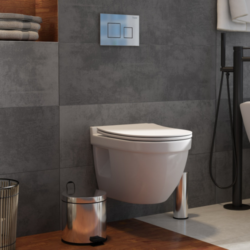 Унитаз подвесной Teymi Vitra Pro T40806 белый с сиденьем микролифт безободковый каскадный смыв - фото 3