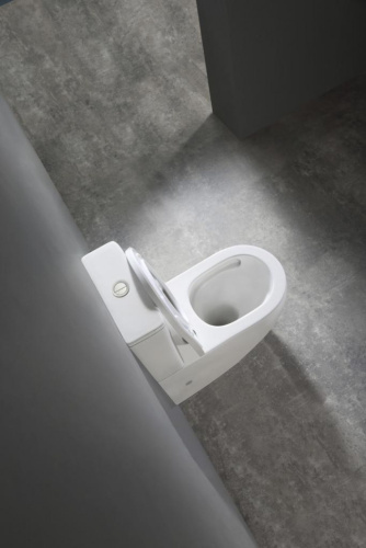 Унитаз напольный с бачком CeramaLux TR2178 белый глянцевый с сиденьем микролифт смыв торнадо - фото 2