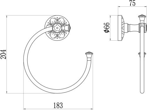Полотенцедержатель Savol S-005863C - фото 2