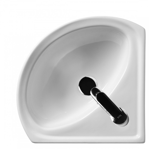 Раковина из сантехнического фарфора Santek Ирис 1WH110514 41х36 подвесная цвет белый 1 отверстие под смеситель - фото 3