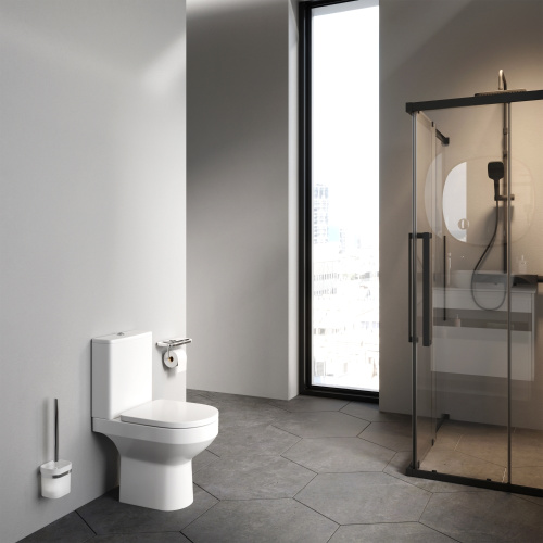 Унитаз напольный с бачком Am.Pm Spirit V2.0 C708600WH белый глянцевый без сиденья безободковый каскадный смыв - фото 4