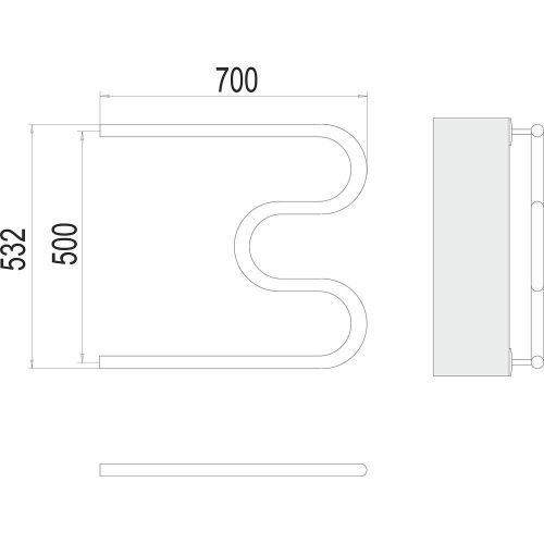 Полотенцесушитель Terminus 4620768881176 70х53 водяной хром - фото 3
