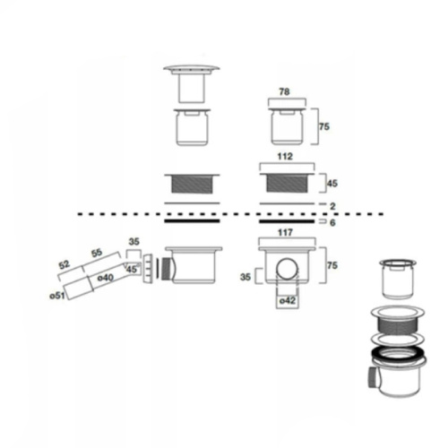 Сифон для душевого поддона Kerasan RETRO 905601 - фото 2