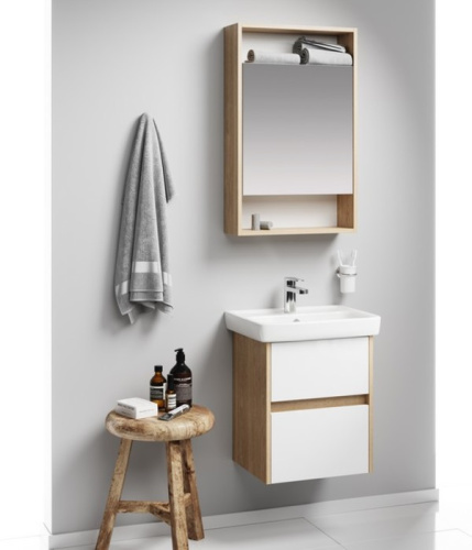 Зеркало-шкаф Aqwella Y SIT0405DB 50х15х80 подвесной цвет коричневый - фото 3