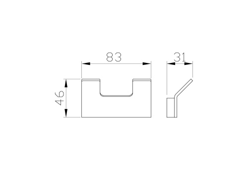Двойной крючок для ванной Wonzon & Woghand LOTTE WW-8325-BGM - фото 2