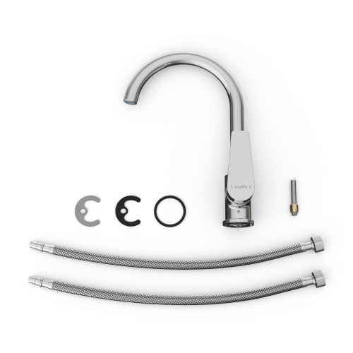 Смеситель для кухни Tokito TOYAMA TOK-TOY-1013 на раковину хром - фото 3