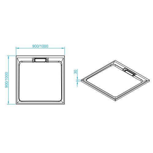 Душевой поддон RGW STA 16330199-04 90х90 искусственный камень черный - фото 3