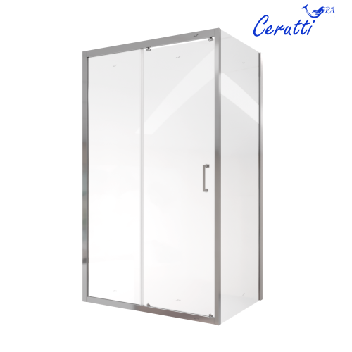 Душевой уголок Cerutti SPA GLORIA120 80х120 стекло прозрачное профиль хром глянцевый без поддона - фото 2