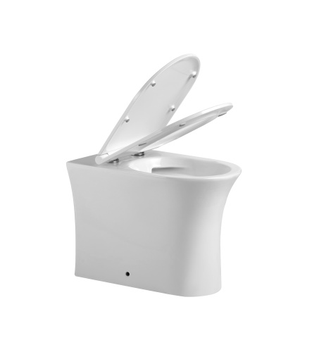 Унитаз приставной Agger AT01200 белый с сиденьем микролифт каскадный смыв - фото 4