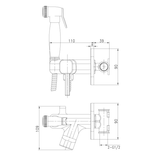Гигиенический душ со смесителем LeMark Solo LM7165B бронза - фото 2