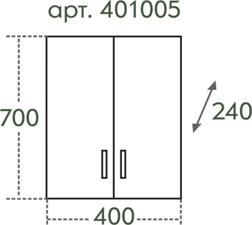 Шкаф СанТа Стандарт 401005 40х24х70 подвесной цвет белый - фото 2