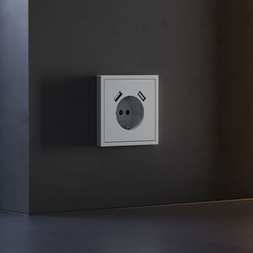 Накладка для розетки с заземлением и защитными шторками, с USB A+A VOLTUM S70 VLS000916 - фото 4