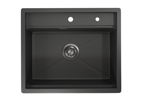 Кухонная мойка Granula Kitchen Space 6051, ЧЕРНЫЙ МАТОВЫЙ 60х51 цвет черный матовый поверхность матовая - фото 3