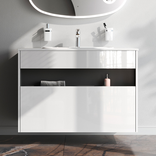 Тумба под раковину Am.Pm Func M8FFUX1001WG 101х49х70 подвесная цвет белый