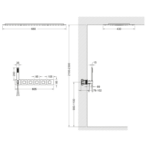 Душевая система Timo Saona SX-2370/00SM встраиваемая в стену с термостатом - фото 2