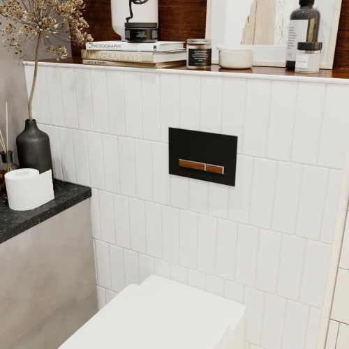 Клавиша смыва механическая Lavinia Boho RelFix 38050602 цвет черный матовый/темное дерево - фото 4