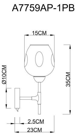 Бра Arte Lamp Yuka (Ыука) A7759AP-1PB