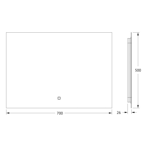 Зеркало в ванную Defesto GLOW DF 2514SH 70х50 - фото 2