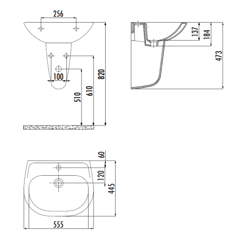 Раковина из сантехнического фарфора Creavit Sedef SD055-00CB00E-0000 56х45 подвесная цвет белый 1 отверстие под смеситель - фото 2