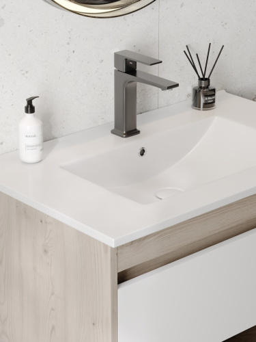 Раковина из сантехнического фарфора Teymi Ritta T51005 76х47 встраиваемая цвет белый 1 отверстие под смеситель - фото 5