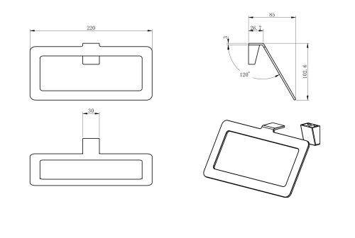 Кольцо для полотенец Wonzon & Woghand ECLIPSE WW-V2201-BN - фото 2