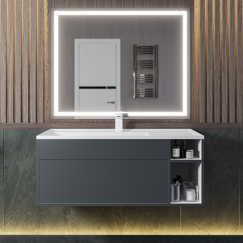 Тумба с раковиной Uperwood Lotus Premium 39340207465 100х50х44 цвет серый матовый - фото 4