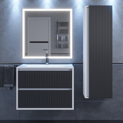 Тумба с раковиной Uperwood Next Premium 3930205163 70х45х57 цвет графит - фото 3