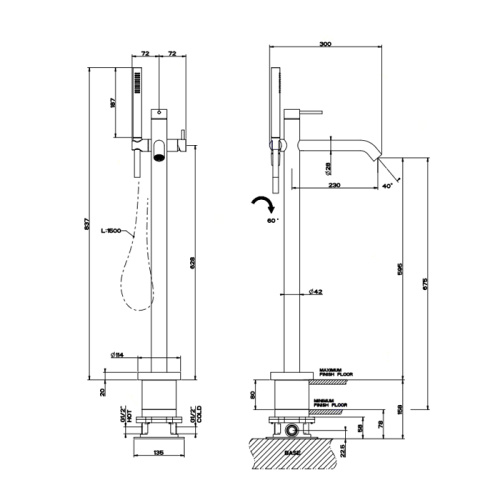 Смеситель Gessi GESSI 316 54028#239 напольный нержавеющая сталь - фото 2