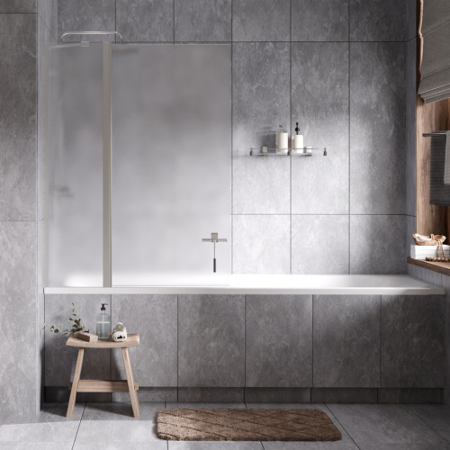 Душевая шторка на ванну Wasserkraft Berkel 48P 48P02-110LM 110х140 стекло матовое профиль хром глянцевый ориентация левая - фото 2