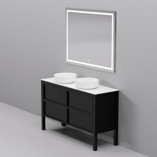 Тумба с раковиной+зеркало Art Decco Elisa (Элиса) AES14F78D3M0 140x45x85 напольная цвет черный дуб - фото 3