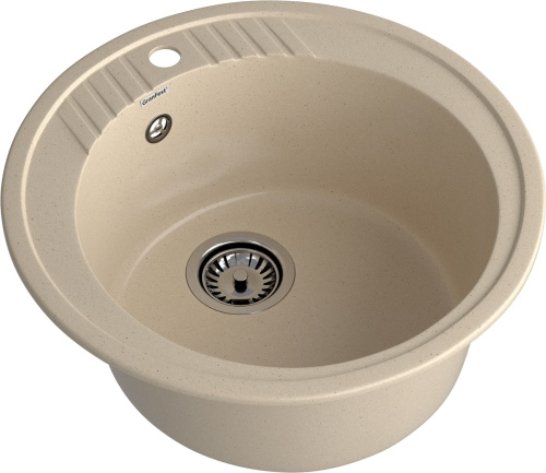 Кухонная мойка Granfest Rondo R-520 кашемир 52х52 цвет бежевый поверхность матовая - фото 2
