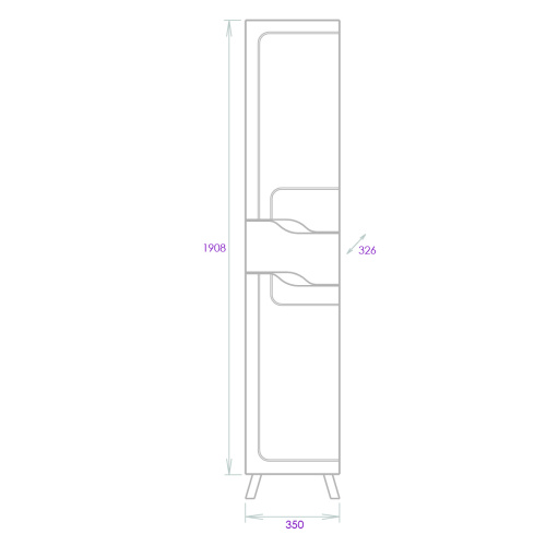 Шкаф-пенал Onika Веронэлла 403563 35х33х191 напольный - фото 3
