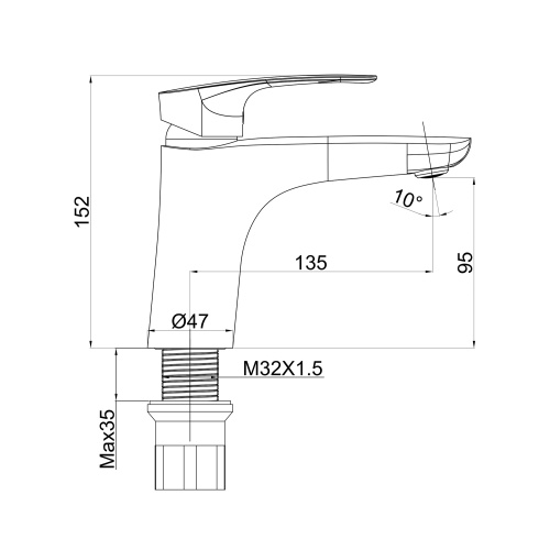 Смеситель Tokito KOMAKI TOK-KOM-1011 на раковину хром - фото 4