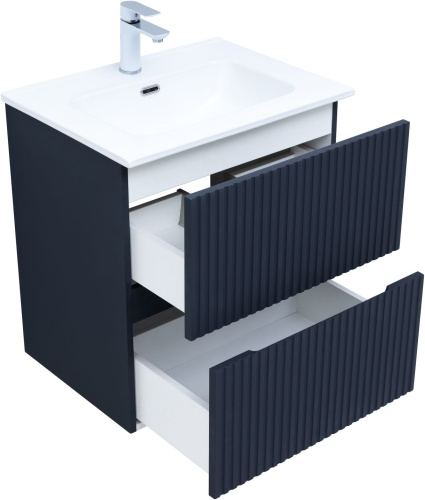 Тумба под раковину Aquanet Джейн 00313300 59х44х64 напольная/подвесная цвет синий - фото 3